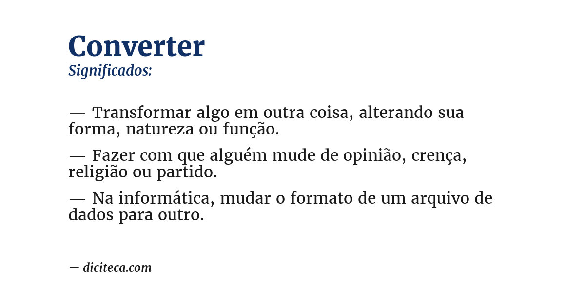 Significado de converter