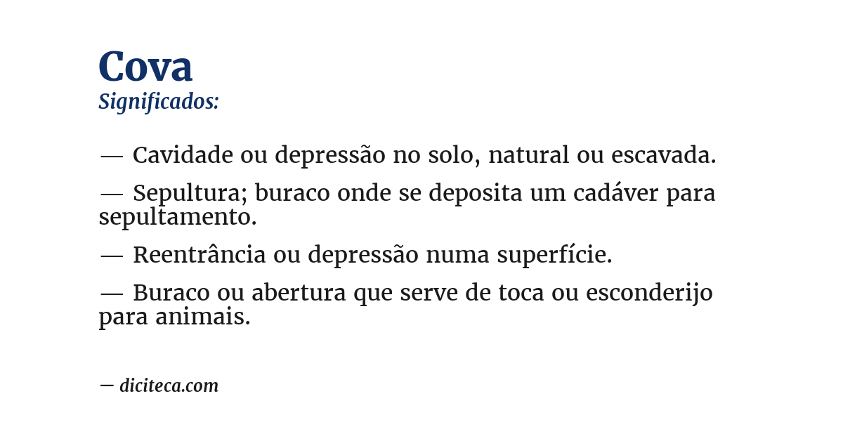 Significado de cova