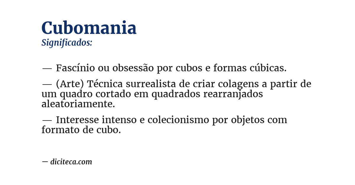 Significado de cubomania
