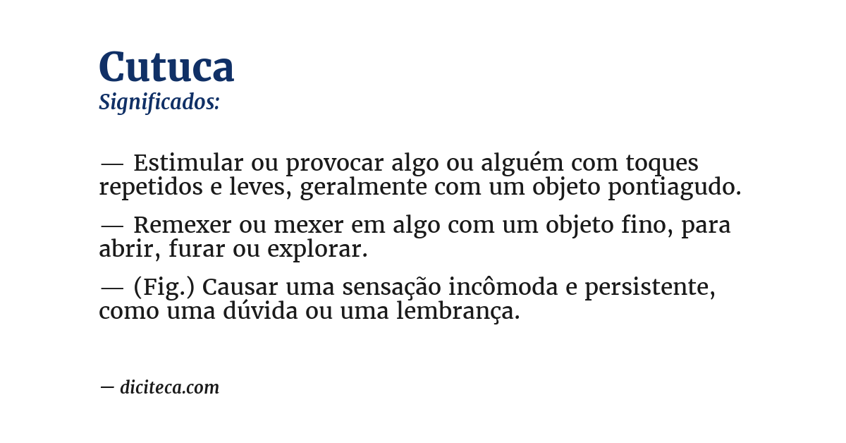 Significado de cutuca