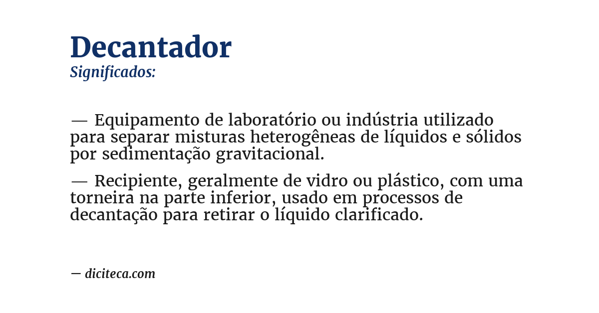 Significado de decantador
