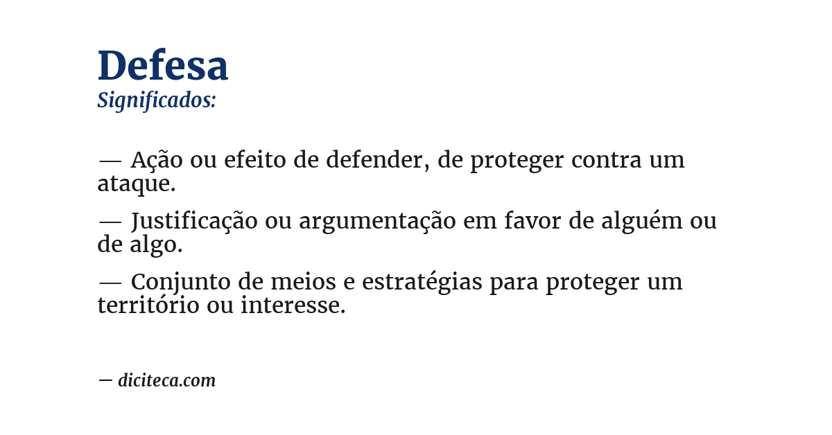 Significado de defesa