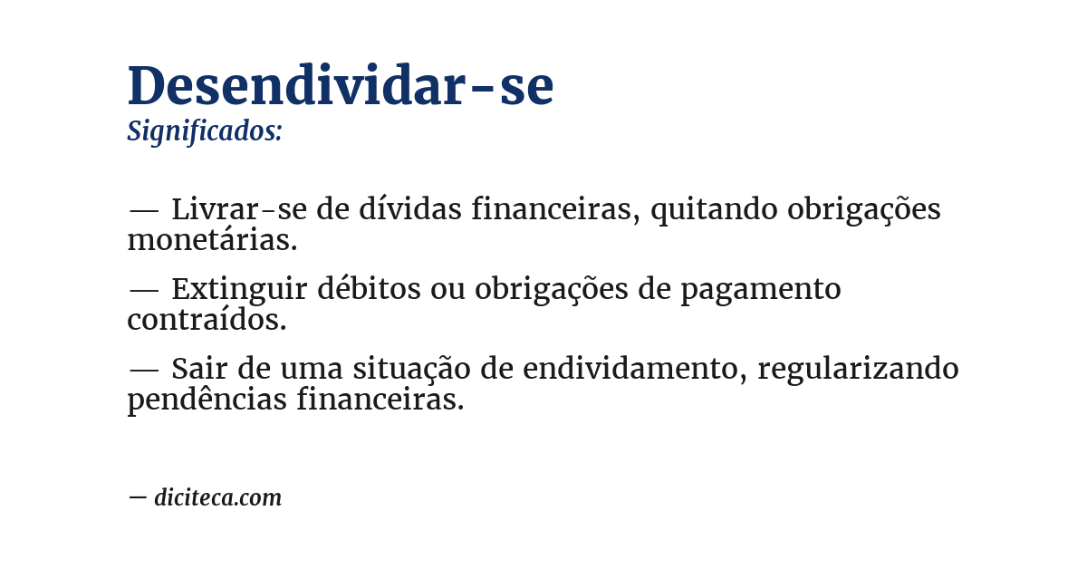 Significado de desendividar-se