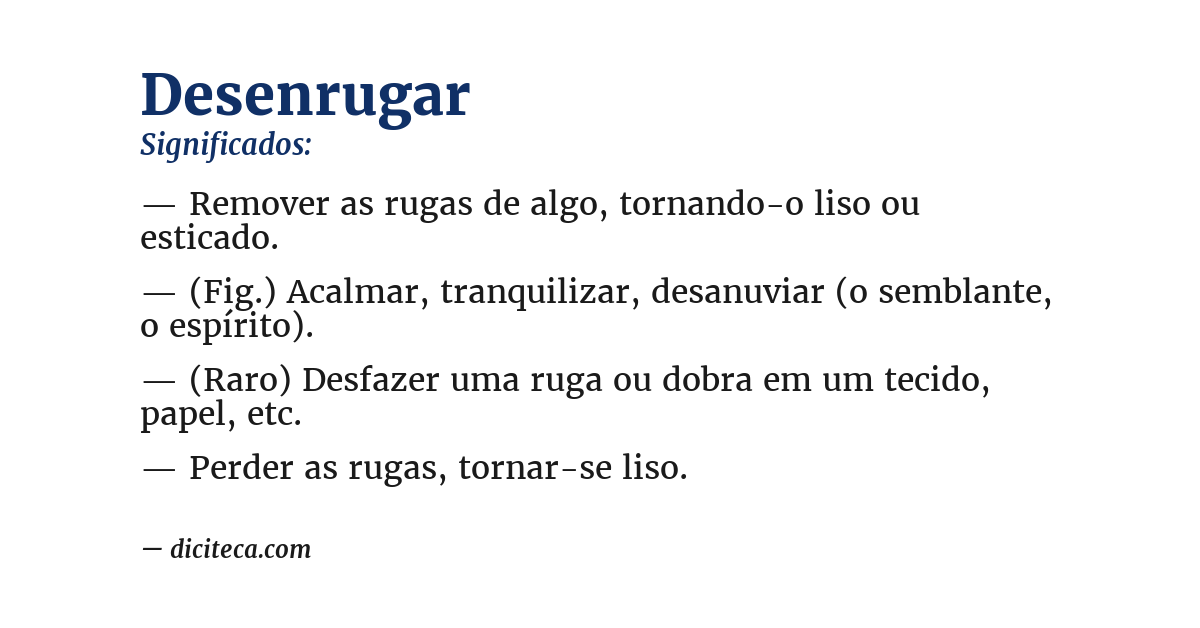 Significado de desenrugar