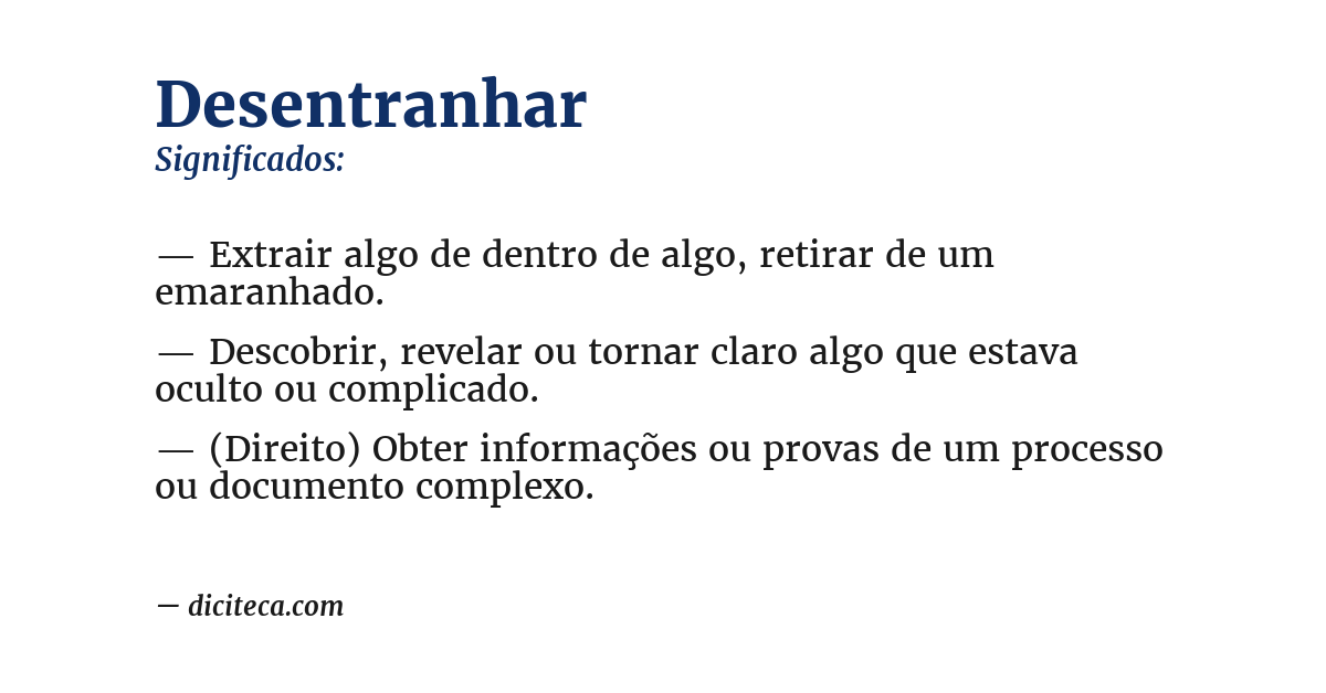 Significado de desentranhar