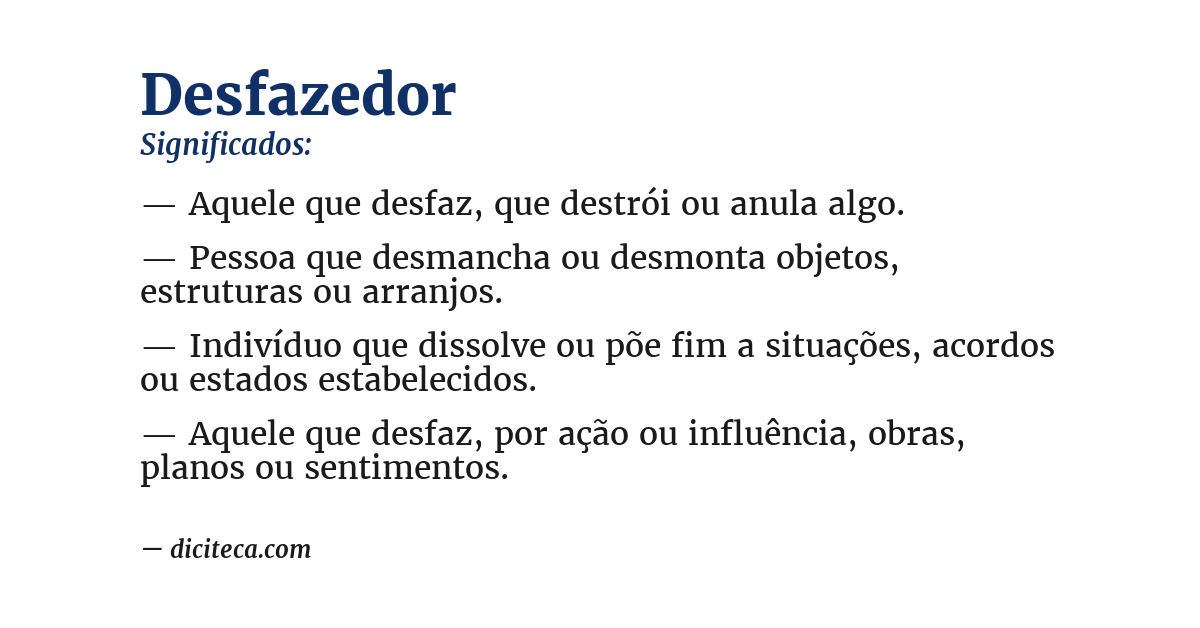 Significado de desfazedor
