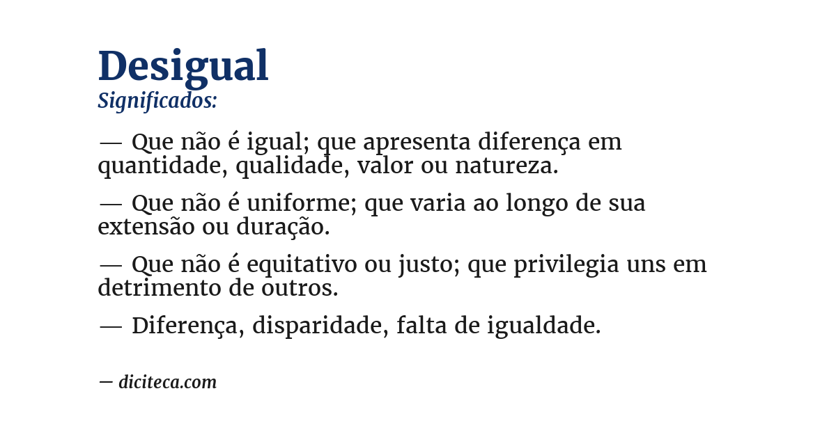 Significado de desigual