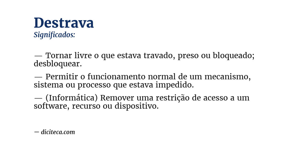 Significado de destrava
