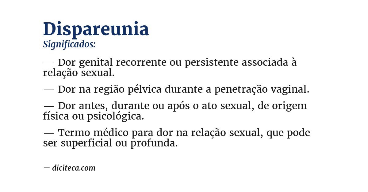 Significado de dispareunia