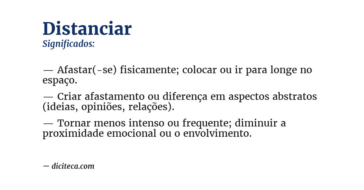 Significado de distanciar