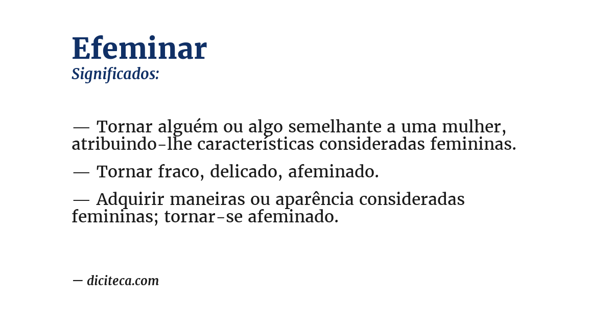 Significado de efeminar