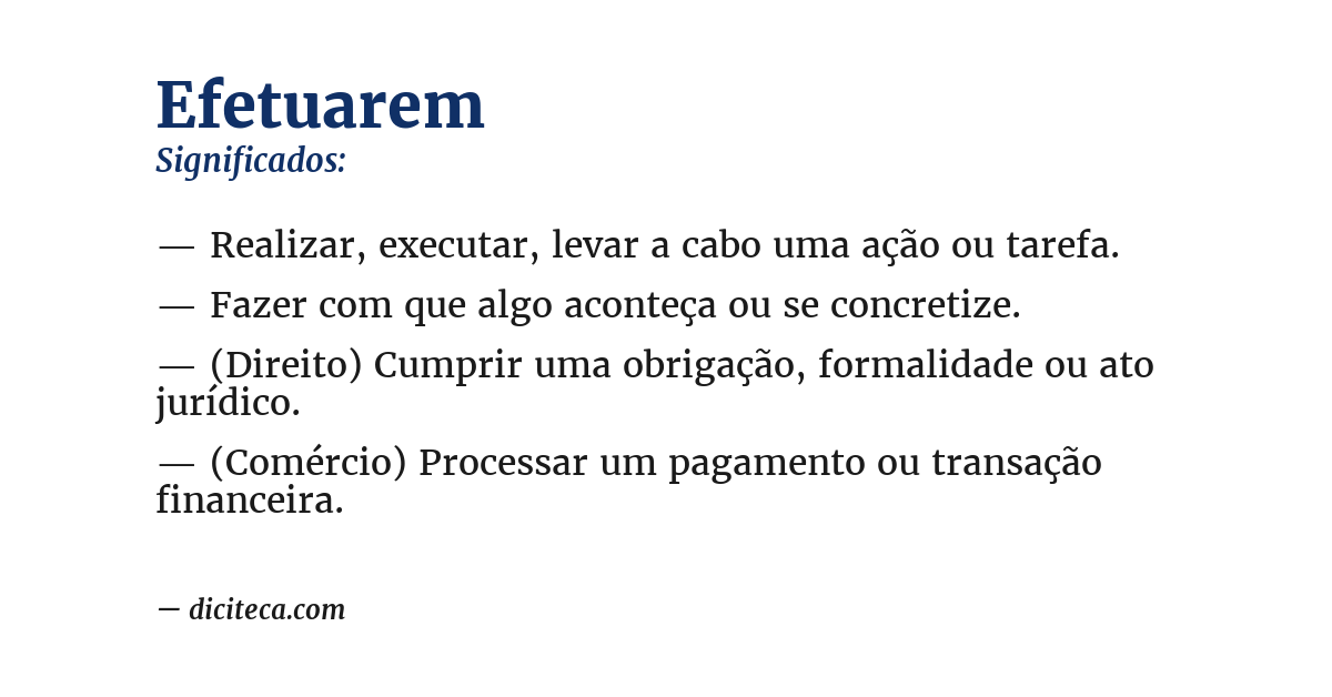 Significado de efetuarem