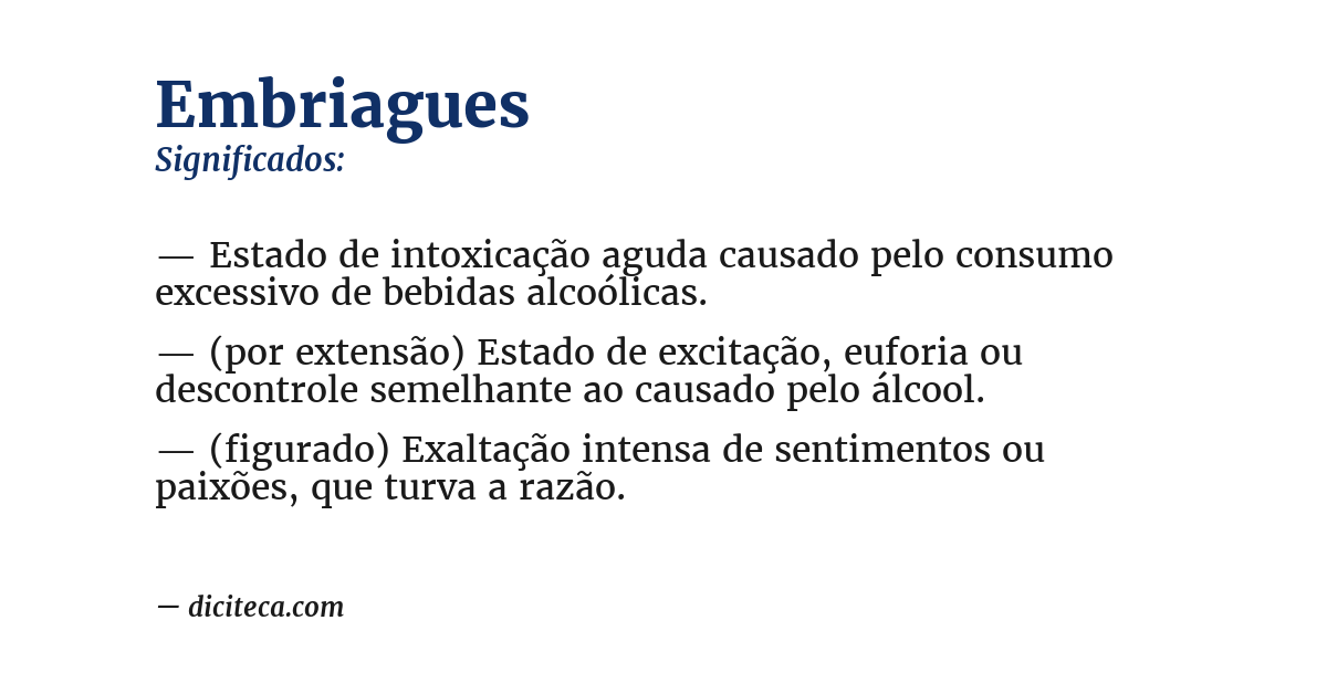 Significado de embriagues