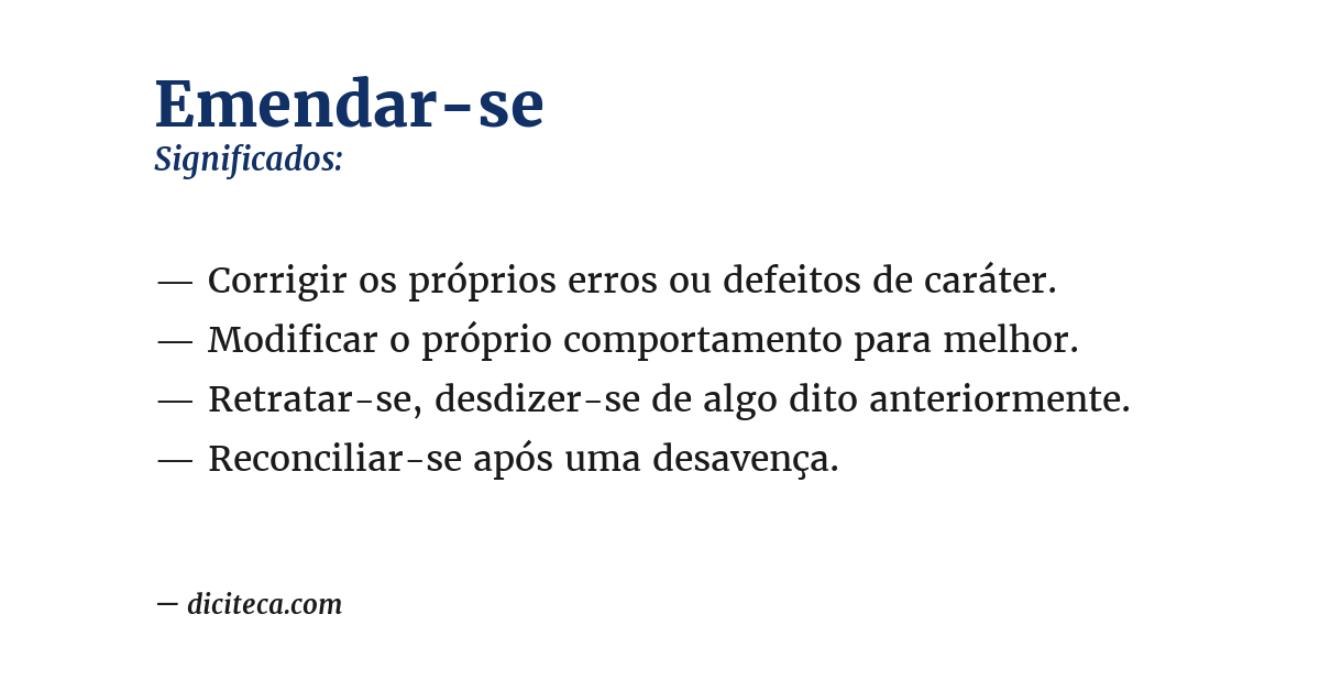 Significado de emendar-se