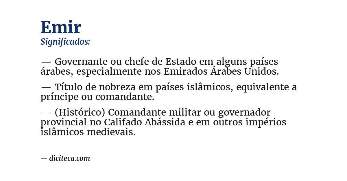 Significado de emir