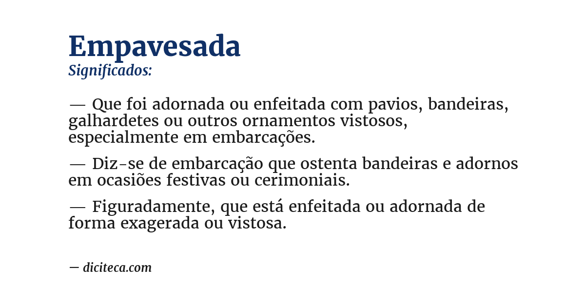 Significado de empavesada