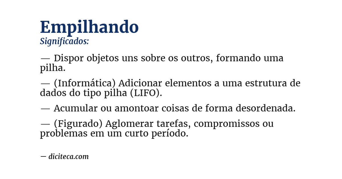 Significado de empilhando