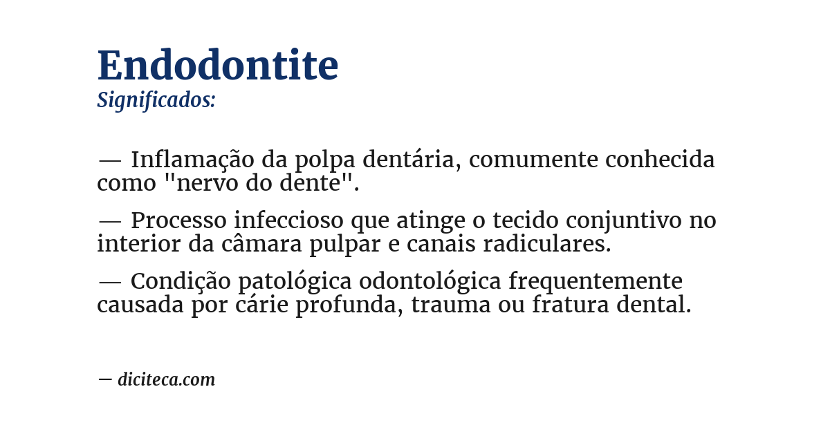 Significado de endodontite