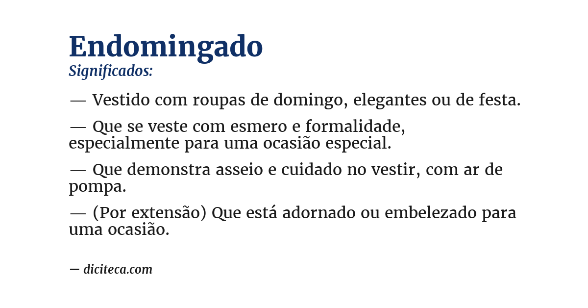 Significado de endomingado