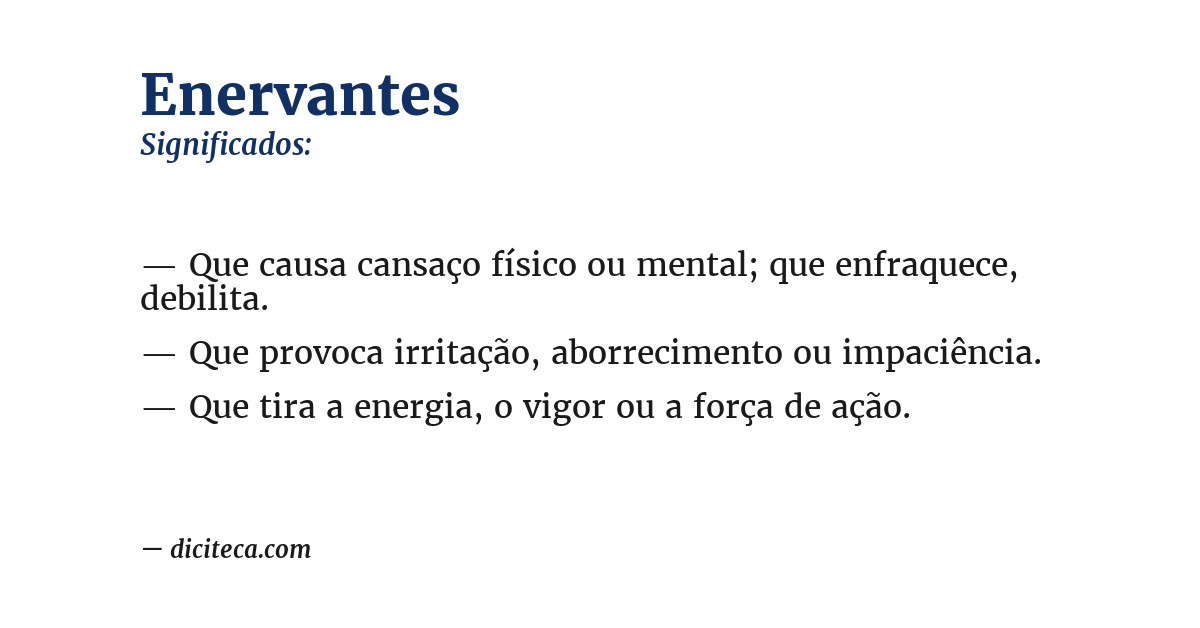Significado de enervantes