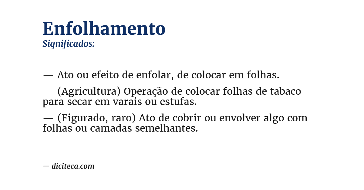 Significado de enfolhamento