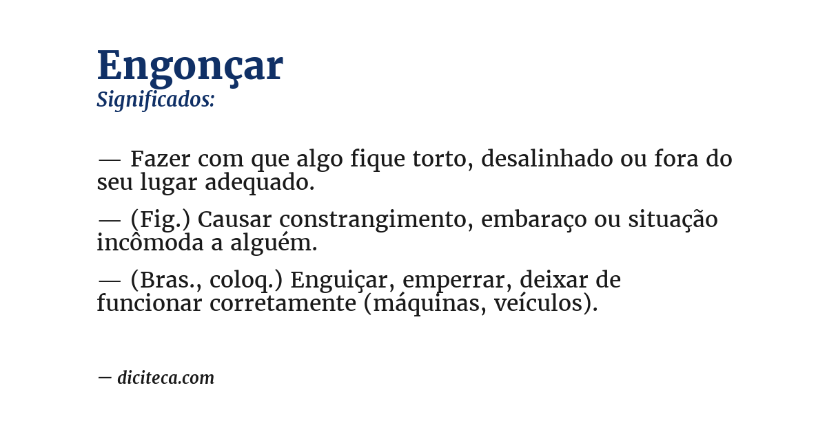 Significado de engonçar