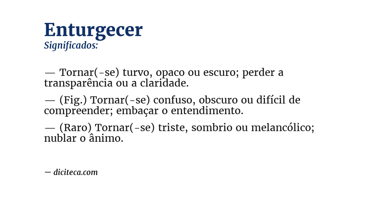 Significado de enturgecer
