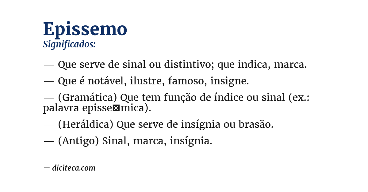Significado de epissemo