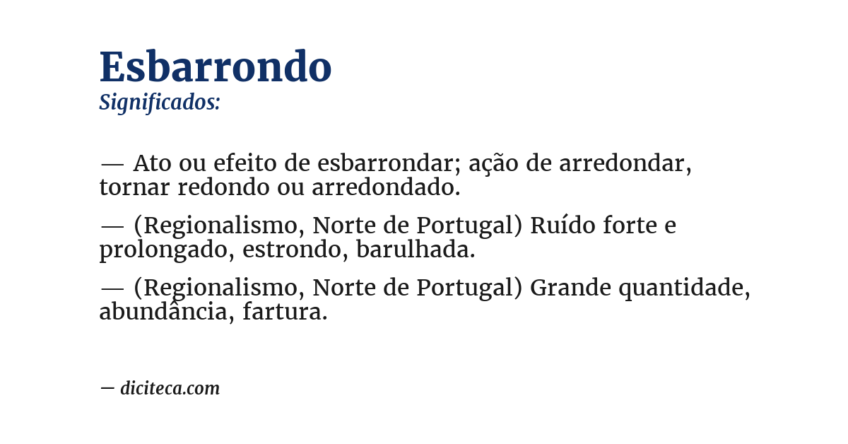 Significado de esbarrondo