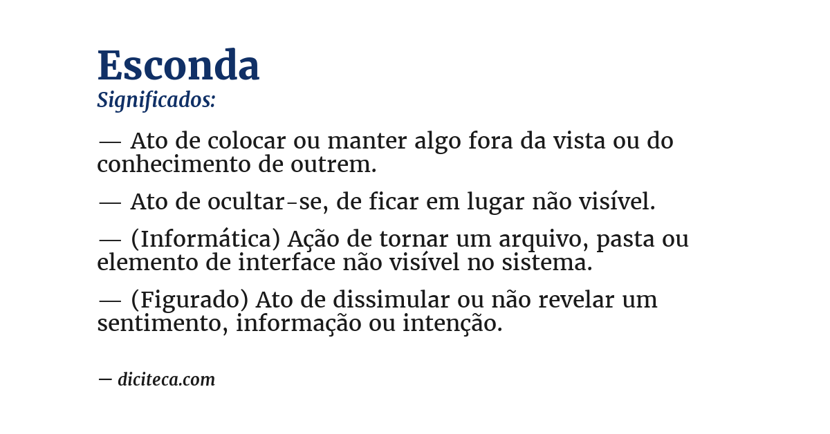 Significado de esconda