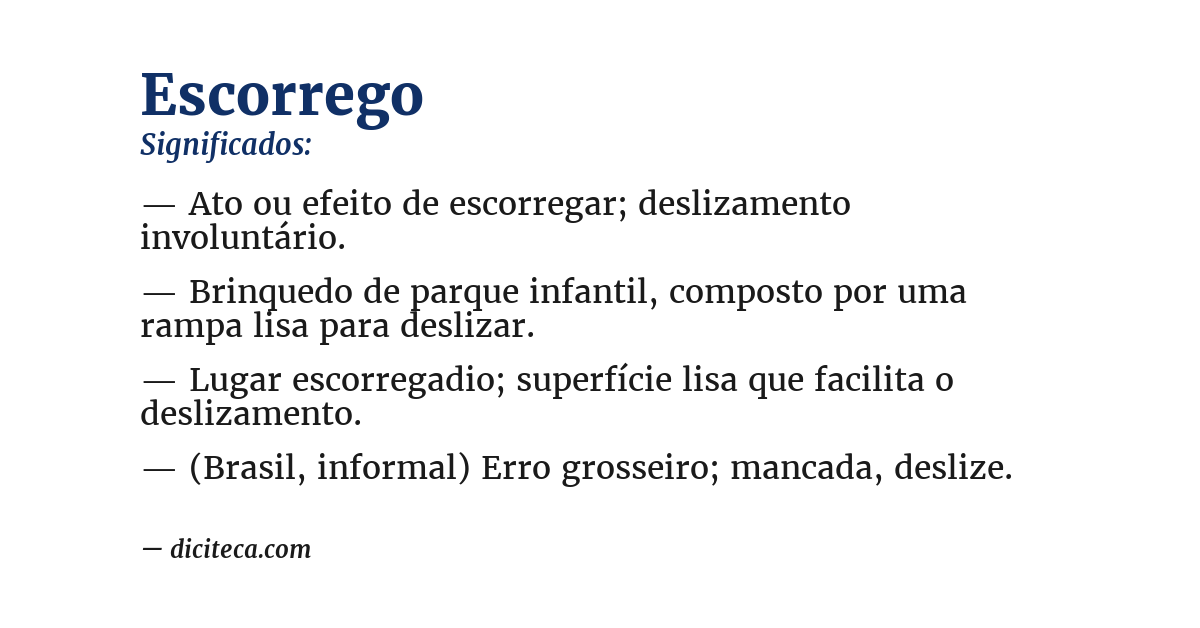 Significado de escorrego