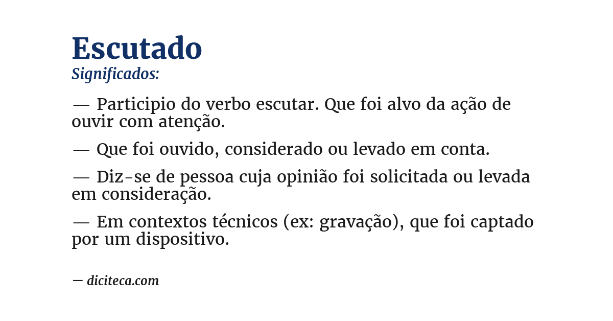 Significado de escutado