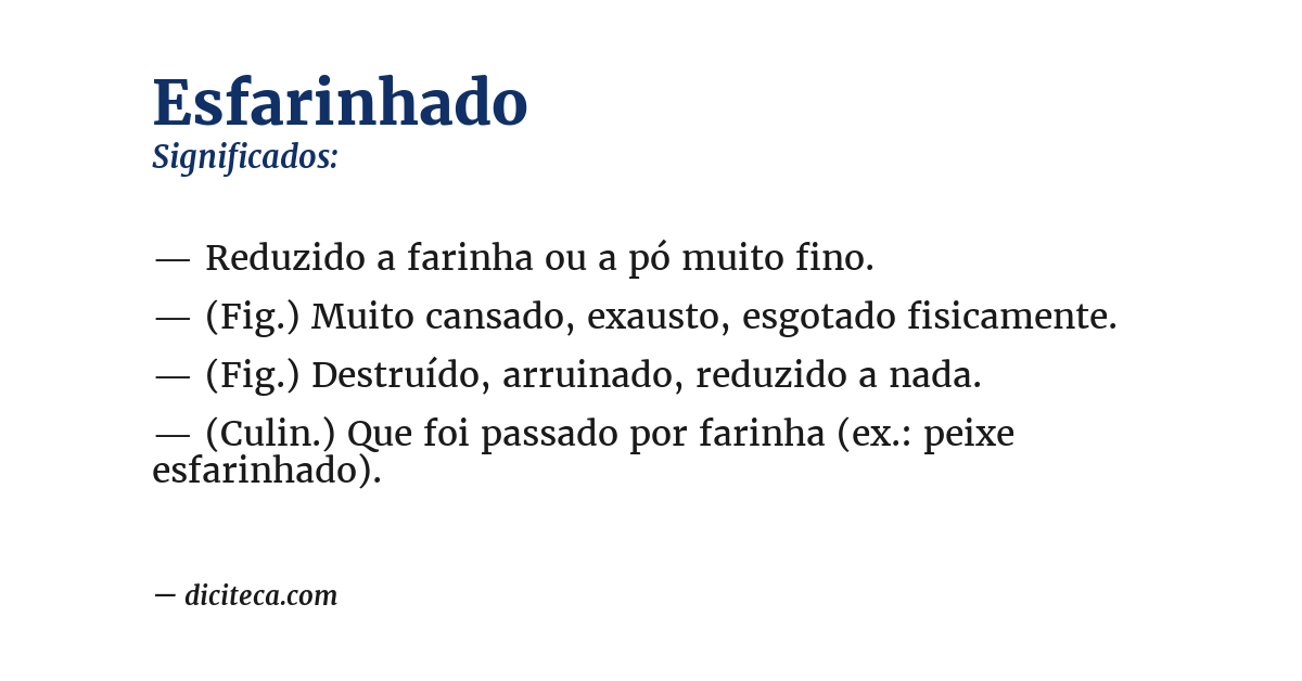 Significado de esfarinhado
