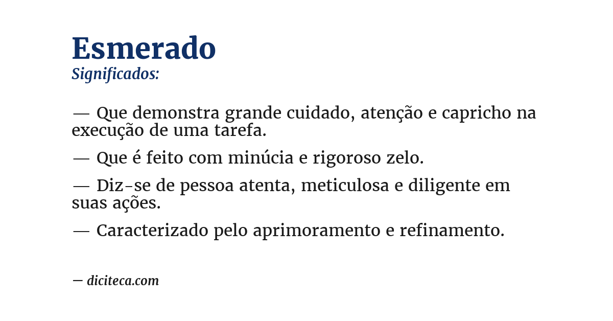 Significado de esmerado