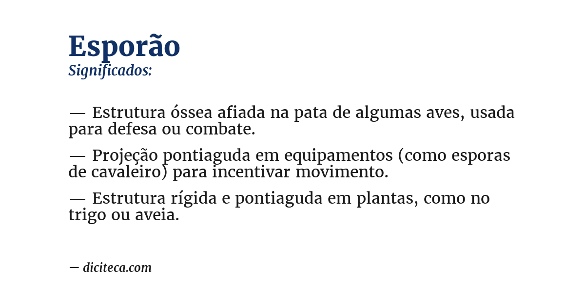 Significado de esporão