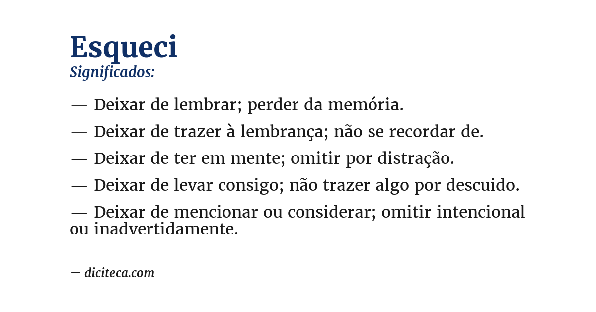 Significado de esqueci