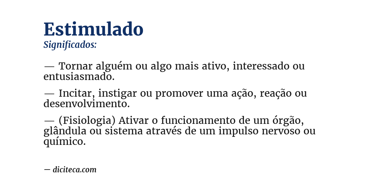 Significado de estimulado