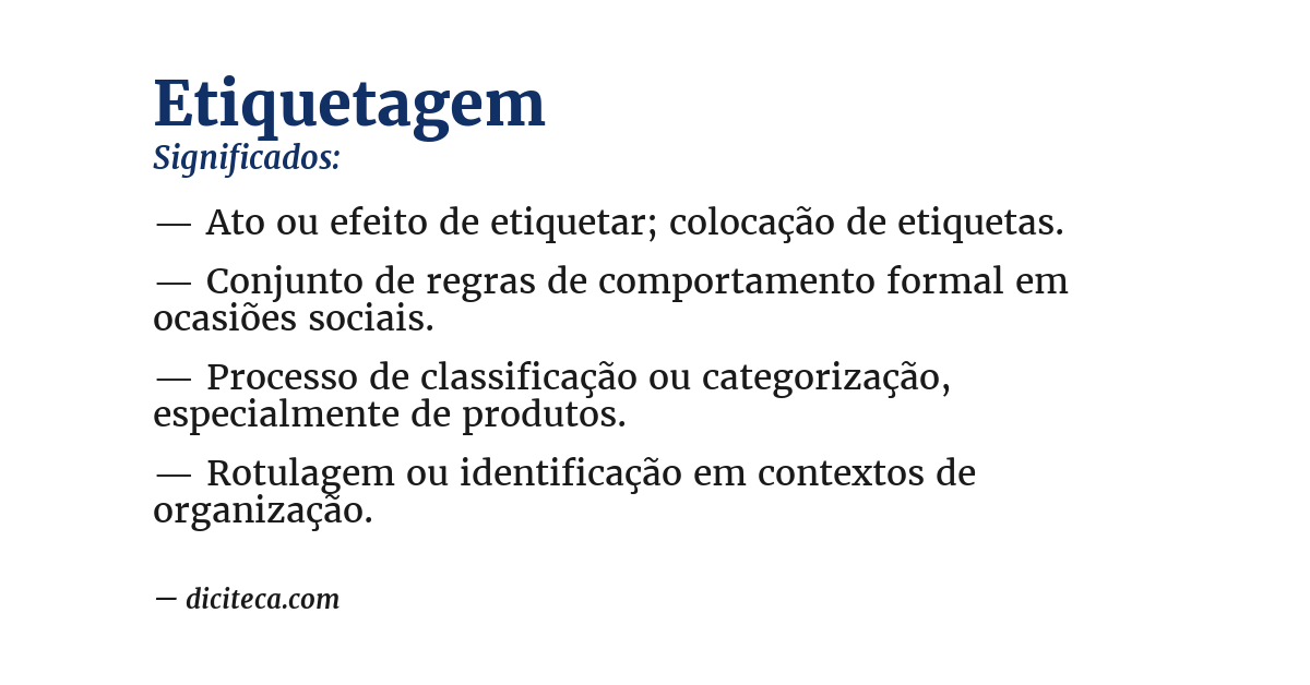 Significado de etiquetagem