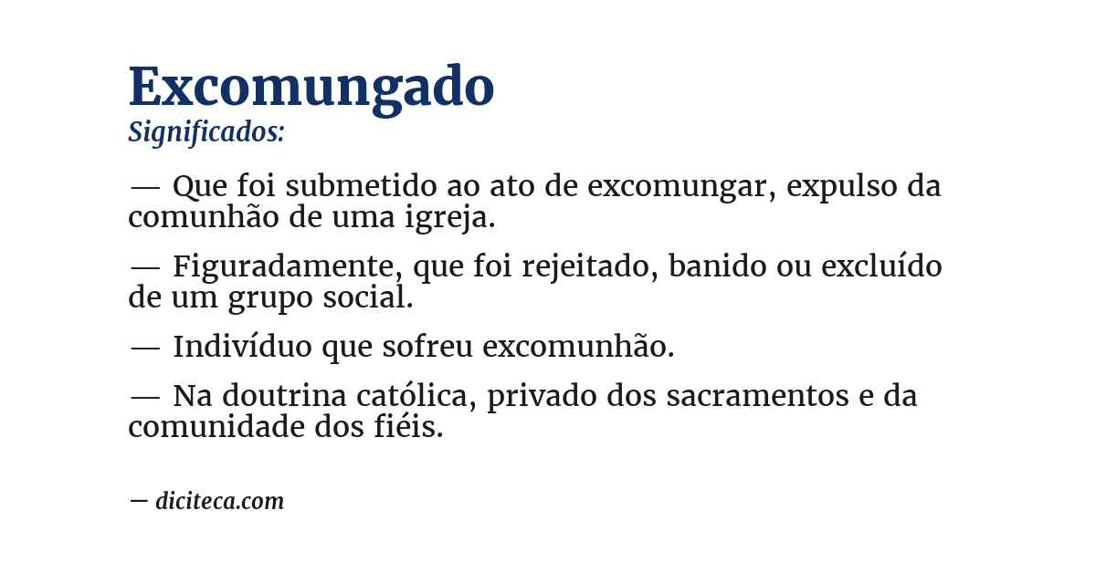 Significado de excomungado