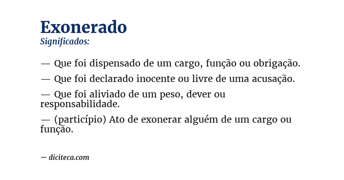 Significado de exonerado
