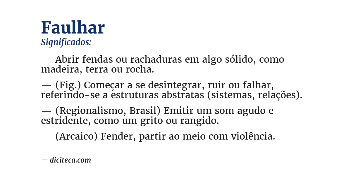 Significado de faulhar