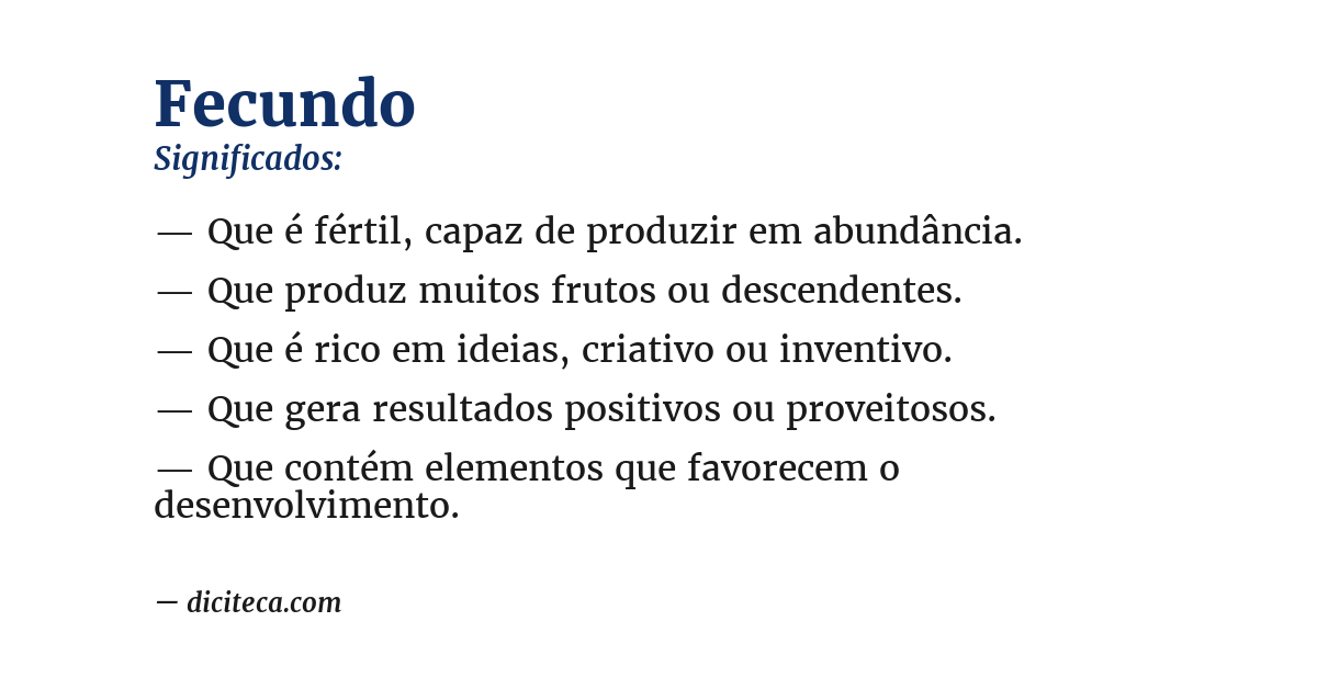 Significado de fecundo