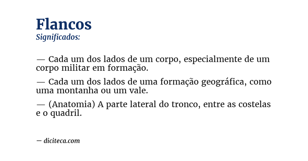 Significado de flancos