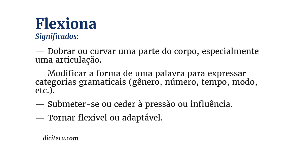 Significado de flexiona