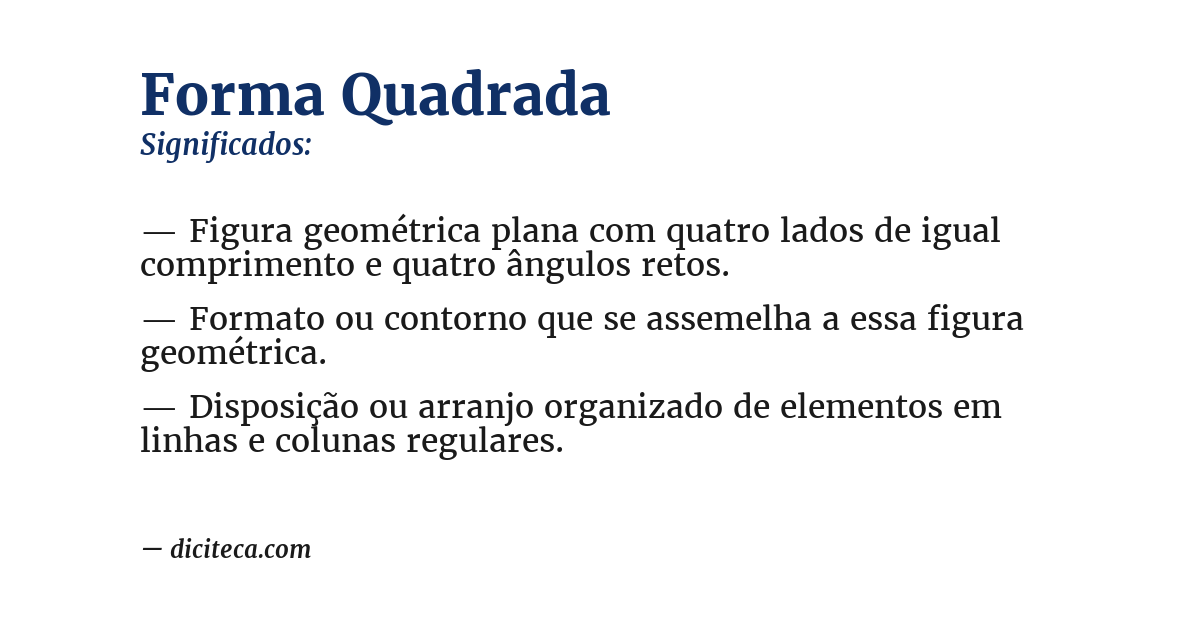 Significado de forma quadrada