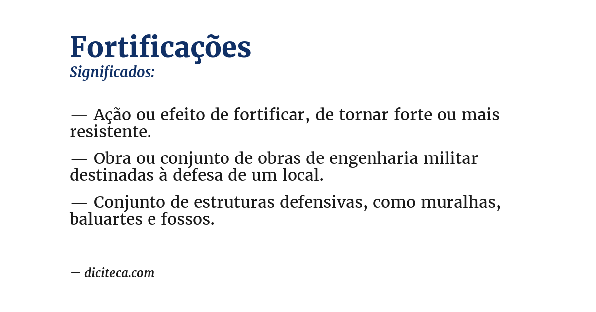 Significado de fortificações