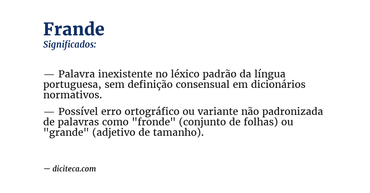 Significado de frande