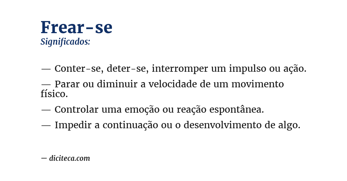 Significado de frear-se