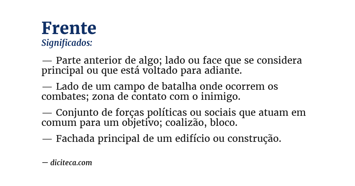 Significado de frente