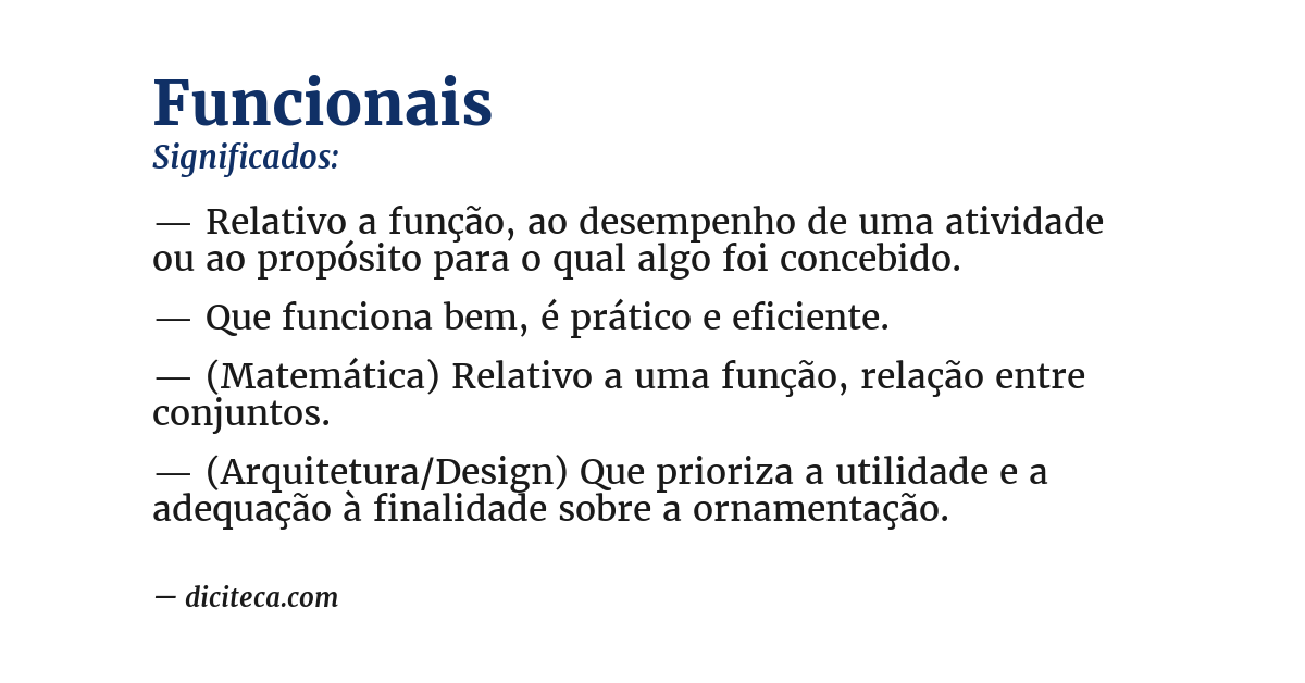 Significado de funcionais